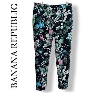 Banana Republic tropical ‘Avery’ Floral Ankle Pants, satin like Sz 0